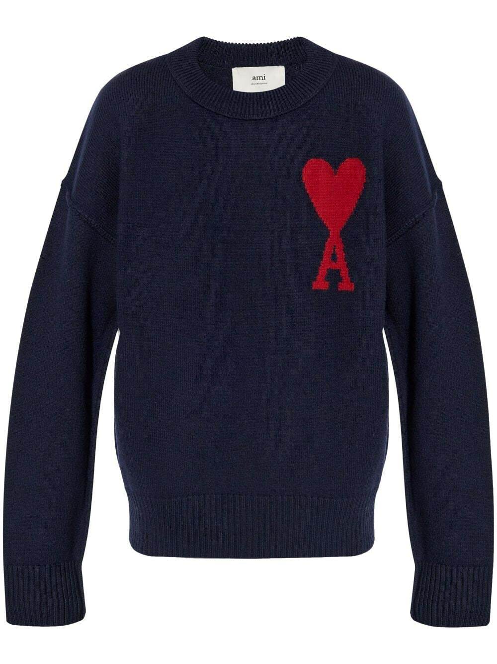 Ami Paris Heart Logo Wool Sweater